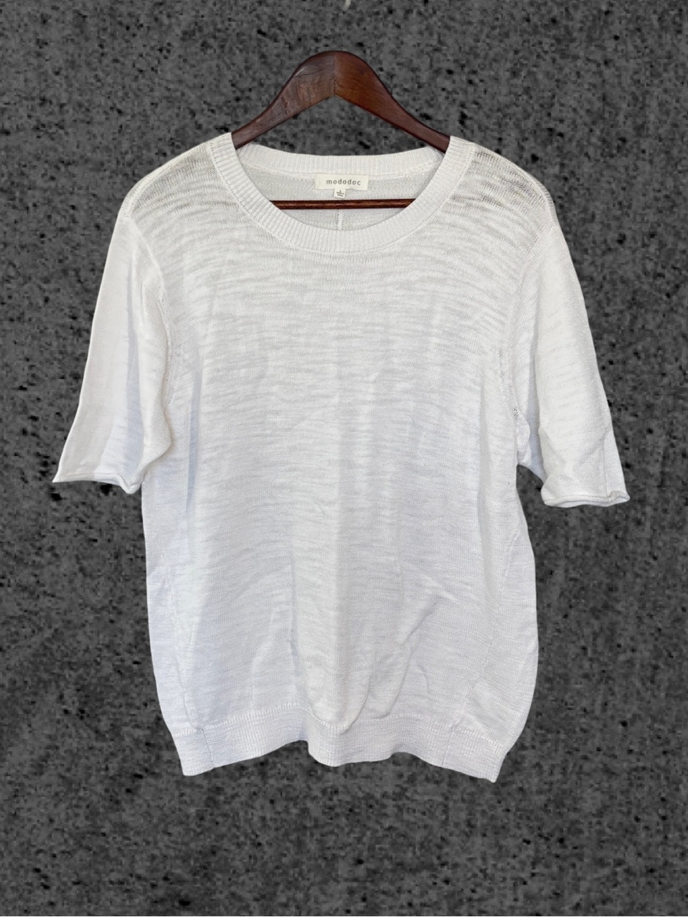 Mododoc White Short-Sleeve Knit Shirt